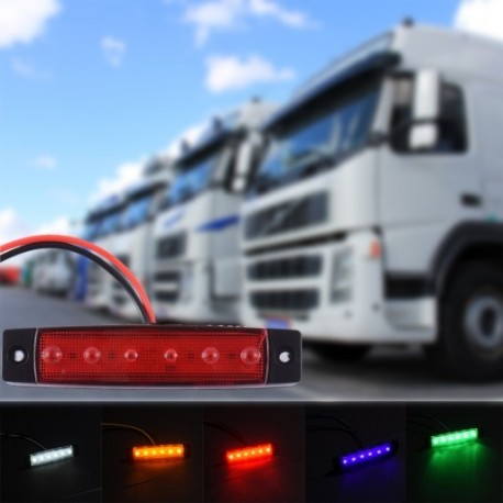 1PC 12V 6 LED tehergépkocsi utánfutó oldalsó jelölők Világos Piros Fehér Sárga Kék Zöld Autódekoráció