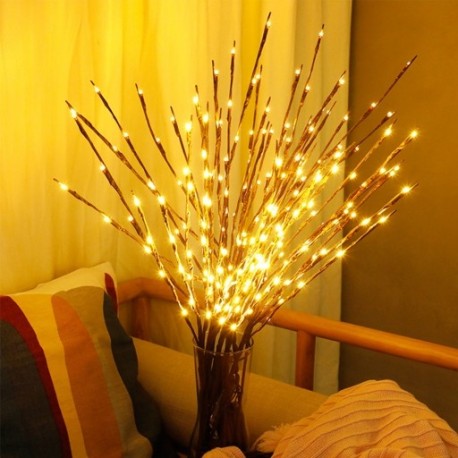 20LED karácsonyi dekorációk LED fűzfa lámpa elemmel működtetett otthoni dekoratív karácsonyi díszek karácsonyfa