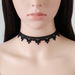 Szexi Rretro gótikus punk bársony egyszerű csipke choker gallér drágakő lánc nyaklánc női ékszerek