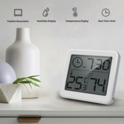 LCD hőmérő higrométer elektronikus hőmérséklet és páratartalomfigyelő óra