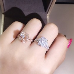 Divat elegáns virág gyűrű eljegyzési cirkónia gyűrűk kiváló minőségű finom kristály évforduló esküvői ékszer