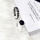 Koreai fekete fekete onyx nyitó gyűrűk csavart szőtt elegáns aranyos egyszerű ékszer lányoknak