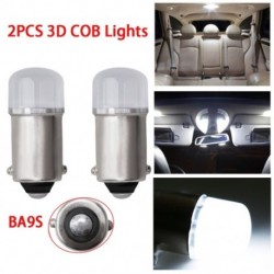 2 db új, szuper fényes 12 V-os autó LED fényű kerámia COB LED-izzó BA9S T4W autó rendszámtábla világító lámpa