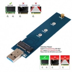 M.2 - USB adapter, B kulcs M.2 SSD adapter USB 3.0 (kábel nem szükséges), USB - 2280 M2 SSD meghajtó adapter, NGFF Converter