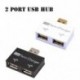 Mini 2 portos USB 2.0 hub töltő adapter-elosztó telefon táblagéphez