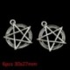 6db retro stílusú Finom és kedves pentagram divatos Charm medál 30x27mm