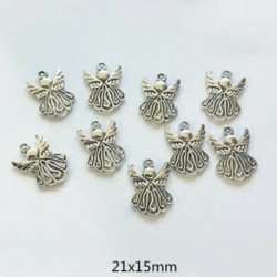 30db 21x15 mm-es angyal charms karácsonyi tündér antik ezüst tónusú medálok készítésével