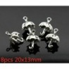 8db 20x13mm esernyő 3D Charms, antik ezüst tónusú medál gyöngy, ami DIY