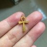 10 db 22x13mm Ankh Cross Charms, antik arany hang, kétoldalas, újszerű