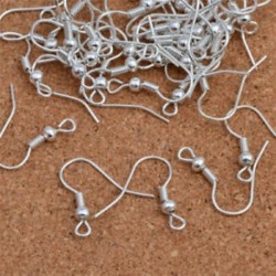 ezüst - 9 szín 100db / tétel Divatos vas fül kampós drótkapocs gyöngyszemekkel, fülbevaló