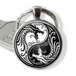 Sárkány Yin Yang kulcstartó - Yin Yang medál - Yin Yang varázsa - dragon kulcstartó