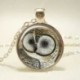 Vintage bagoly Cabochon üveg kupola tibeti ezüst medál lánc nyaklánc ékszerek