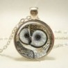 Vintage bagoly Cabochon üveg kupola tibeti ezüst medál lánc nyaklánc ékszerek