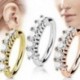 Gold - Orrgyűrű fülkarika Tragus Helix porc fülbevaló kristály rozsdamentes acélból