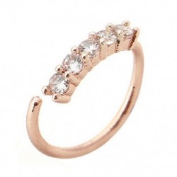 Rose Gold - Orrgyűrű fülkarika Tragus Helix porc fülbevaló kristály rozsdamentes acélból