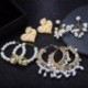 36-Rose Flower Pearl Ear Stud - Elegáns fehér gyöngy kerek karika fülbevalók női kis nagy gyöngy fülbevalók ékszerek