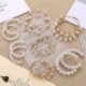 36-Rose Flower Pearl Ear Stud - Elegáns fehér gyöngy kerek karika fülbevalók női kis nagy gyöngy fülbevalók ékszerek