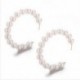36-Rose Flower Pearl Ear Stud - Elegáns fehér gyöngy kerek karika fülbevalók női kis nagy gyöngy fülbevalók ékszerek