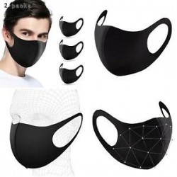 Fekete - 6 darab mosható orr- és szájvédő újrafelhasználható maszk Fekete ideális