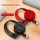 3 az 1ben USB töltőkábel iPhone és Micro USB és C típusú kábelhez Behúzható hordozható töltőkábel 2.5A