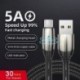 5A C típusú USB kábel LED Android mobiltelefon Gyorsan töltő adatkábeltöltés a Xiaomi Samsung Huawei