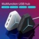 6 USB hub 1 M kábelmegosztó TF kártyaolvasóval SD mikrofon AUX fényhűtéses töltés USB 2.0 hub