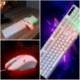 Színes LED háttérvilágítású USB vezetékes játék billentyűzet egér készlet gamer gamer egér és billentyűzet