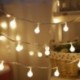 LEDes lámpák, fehér golyós tündérfüzérlámpákkal, otthoni kerti party dekorációs lámpákkal