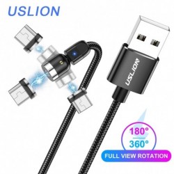 USLION mágneses kábel Micro USB mágneses töltőkábel 540 fokos töltő