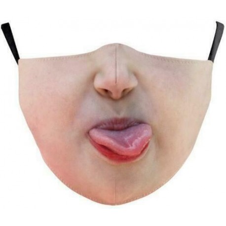 * 121 - Vicces mosható arcmaszk fél arc száj Mark HipHop Cospaly Party One Size Bib