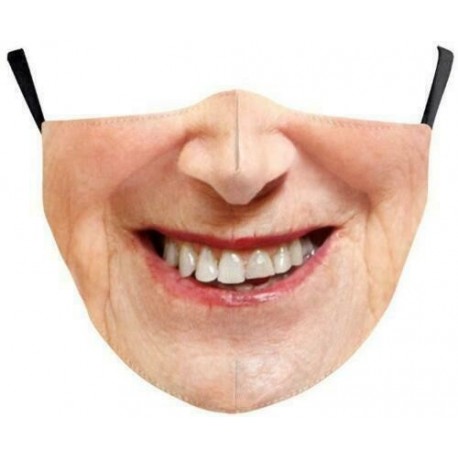 * 165 - Vicces mosható arcmaszk fél arc száj Mark HipHop Cospaly Party One Size Bib