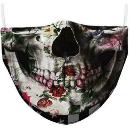 Design-22 - Mosható arcmaszk fél arc koponya száj Mark HipHop Cospaly Party One Size Mask0