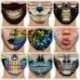 Koponyák - Nők Férfi Gyerekek 3D Funny Mouth Mark Cover Facemask Mosható Hip Hop Party MagicB