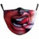* 93 - Mosható arcmaszk fél arc koponya száj Mark HipHop Cospaly Party One Size Mask0