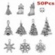40db - Nagykereskedelmi 50db ömlesztett sok ezüst karácsonyi motívum varázsa medálok ajándék