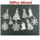 40db - Nagykereskedelmi 50db ömlesztett sok ezüst karácsonyi motívum varázsa medálok ajándék