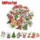 Nincs szín - 50db 2 lyuk Scrapbooking Mikulás szarvas fa karácsonyi gombok varrása jc