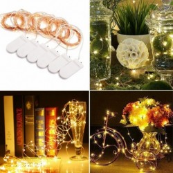 Meleg fehér - 6Pack 2M 20 LED-es akkumulátor mikro rizshuzal réz tündérlámpák party dekoráció