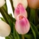 Piros - 10db mesterséges PU virág csokor hamis tulipán karácsonyi násznép esküvői dekoráció