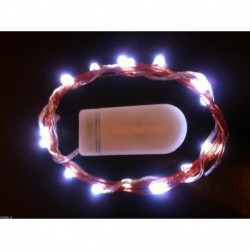 fehér - 10LED cellás működtetésű mikrohuzal húr tündér fény DIY Party Xmas esküvő