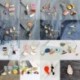 2 rózsaszínű rádió - Rajzfilm zománc piercing bross tű gallér jelvény Corsage Lady karácsonyi aranyos ajándék