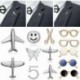 2 rózsaszínű rádió - Rajzfilm zománc piercing bross tű gallér jelvény Corsage Lady karácsonyi aranyos ajándék