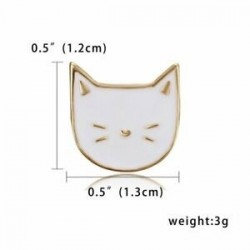 75 fehér macskafej - Rajzfilm zománc piercing bross tű gallér jelvény Corsage Lady karácsonyi aranyos ajándék
