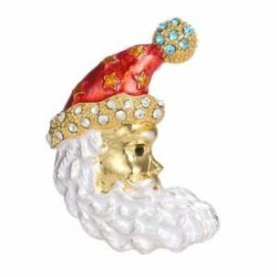 29-Mikulás Hold - 2020 karácsonyfa kristályos Mikulás hópehely Jingle Bell zománc bross tű