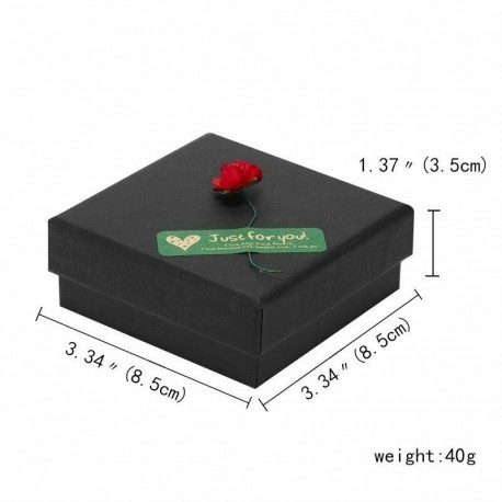 Fekete rózsa 8,8 * 8,8 * 3,5 cm - Rózsa napraforgó ékszerdoboz tok gyűrű fülbevalók nyaklánc karkötő karácsonyi