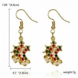 * 2 Harangok - Karácsonyi Drop Dangle Hook fülbevaló zománc női kristály Stud Party ékszer ajándék
