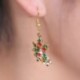 * 2 Harangok - Karácsonyi Drop Dangle Hook fülbevaló zománc női kristály Stud Party ékszer ajándék
