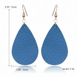 1-kék szemcsepp - Divat PU bőr vízcsepp levél horog fülbevaló lóg a női party ékszer ajándék