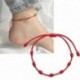 Nincs szín - 7 csomós vörös húrkarkötő Jó szerencsét amulett karperec védelem kötél ékszer karácsony