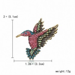 4-rózsaszín kolibri - Állati madár kristály gyöngy zománc bross tű hajtóka fesztivál party ékszer karácsony